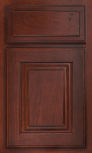 Finish: Bourbon with Van Dyke Glaze on Cherry <br>
Door Style: Oxford Raised Door <br>
Drawer Front: Sculpted Oxford Raised